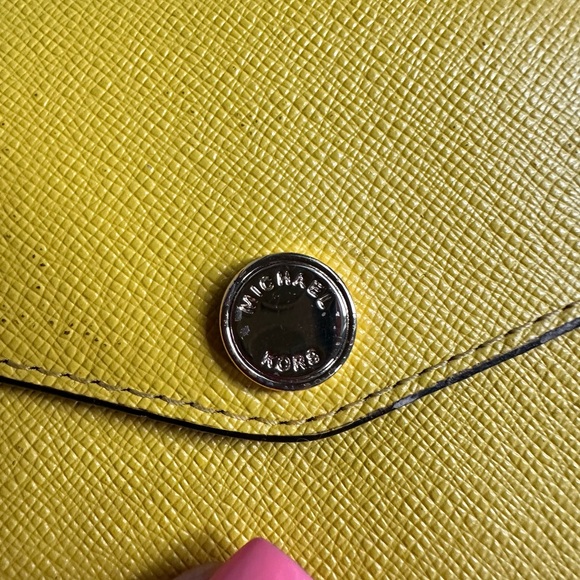 Michael Kors Yellow Navy Green TriFold Envelope Wallet - Picture 6 of 10